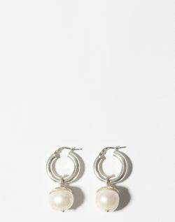 Silver & Pearl Daffodil Earrings