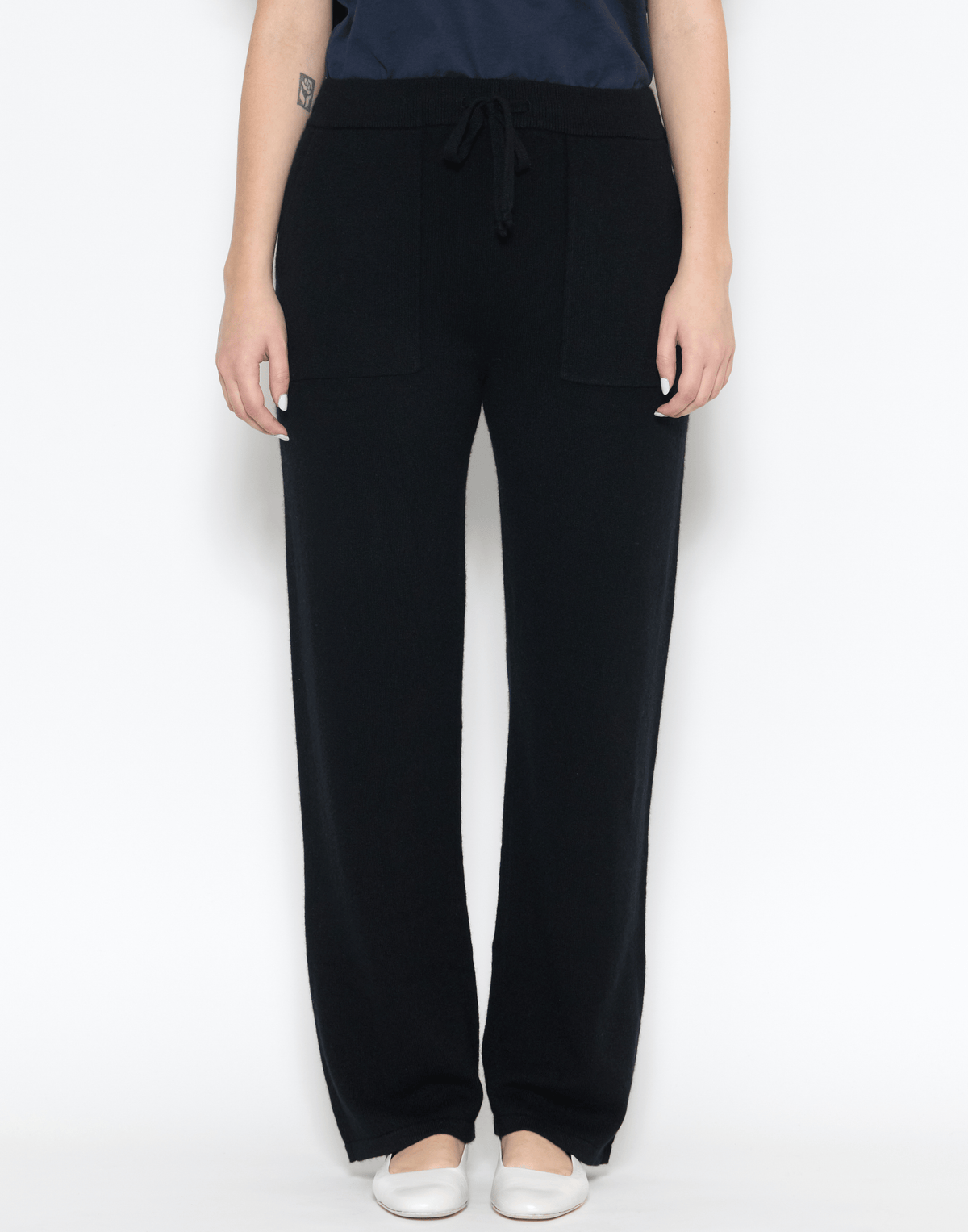 Black Cashmere Pocketed Pants