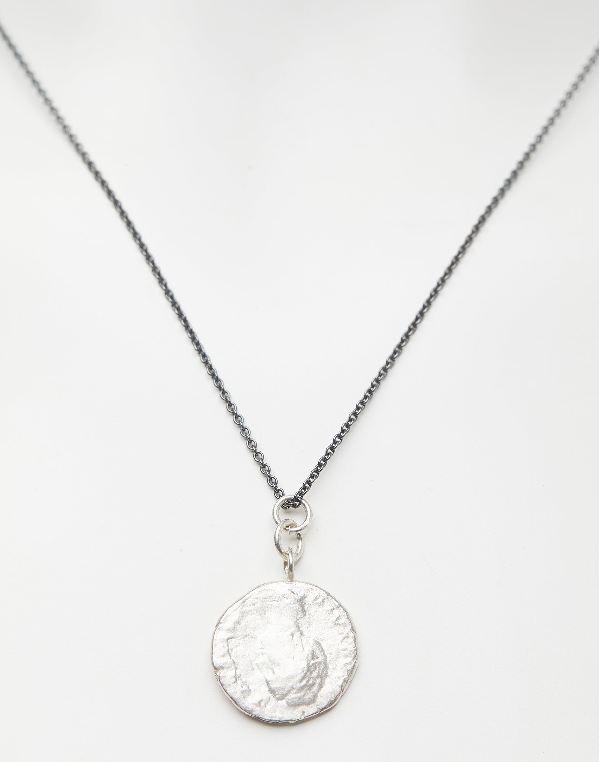 Greek Coin & Oxidised Silver Necklace