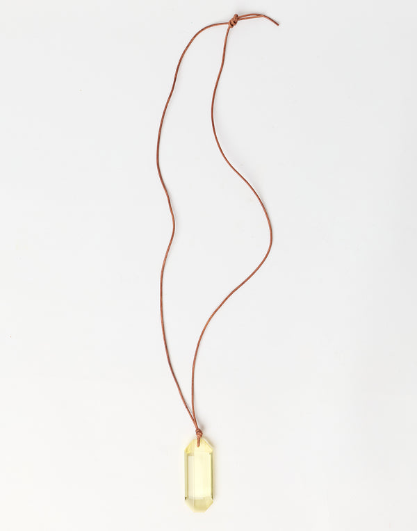 Yellow Glass Pendant Necklace