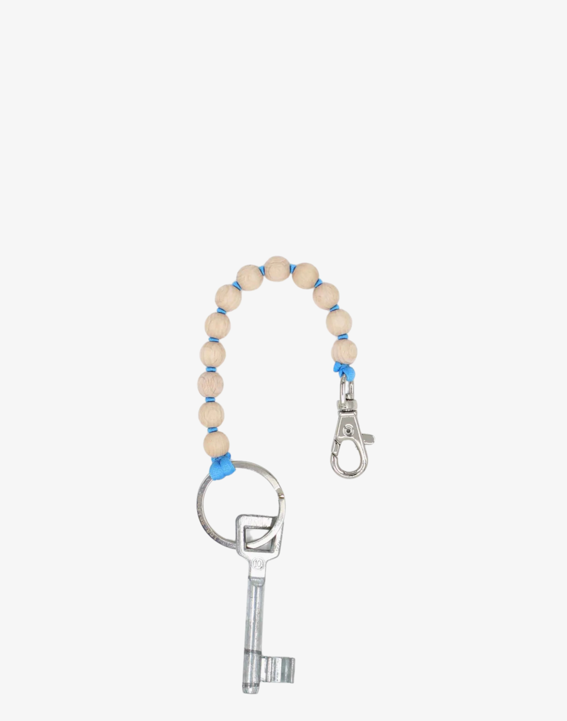 Natural & Sky Blue Perlen Short Key Chain