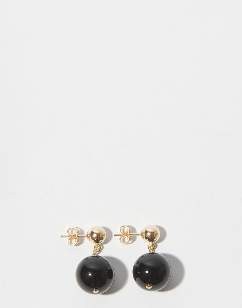 Onyx & Gold Porter Drop Earrings
