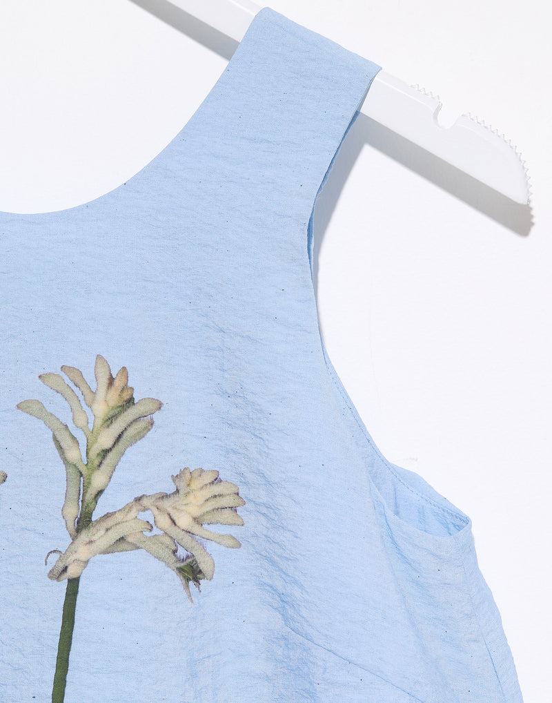 Soft Blue Silk Blend Tattia Tank Top