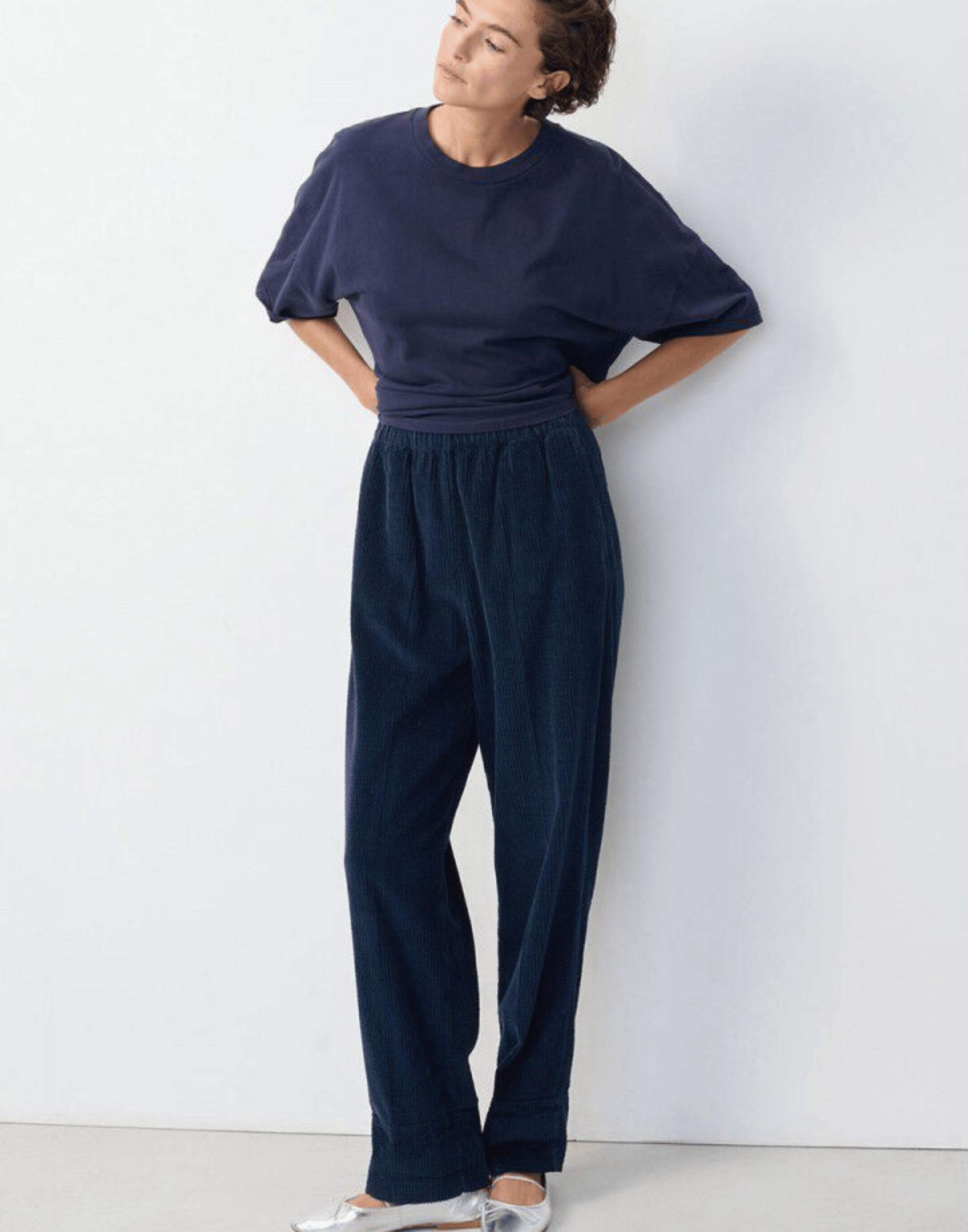 Navy Cotton Corduroy Padow Pants