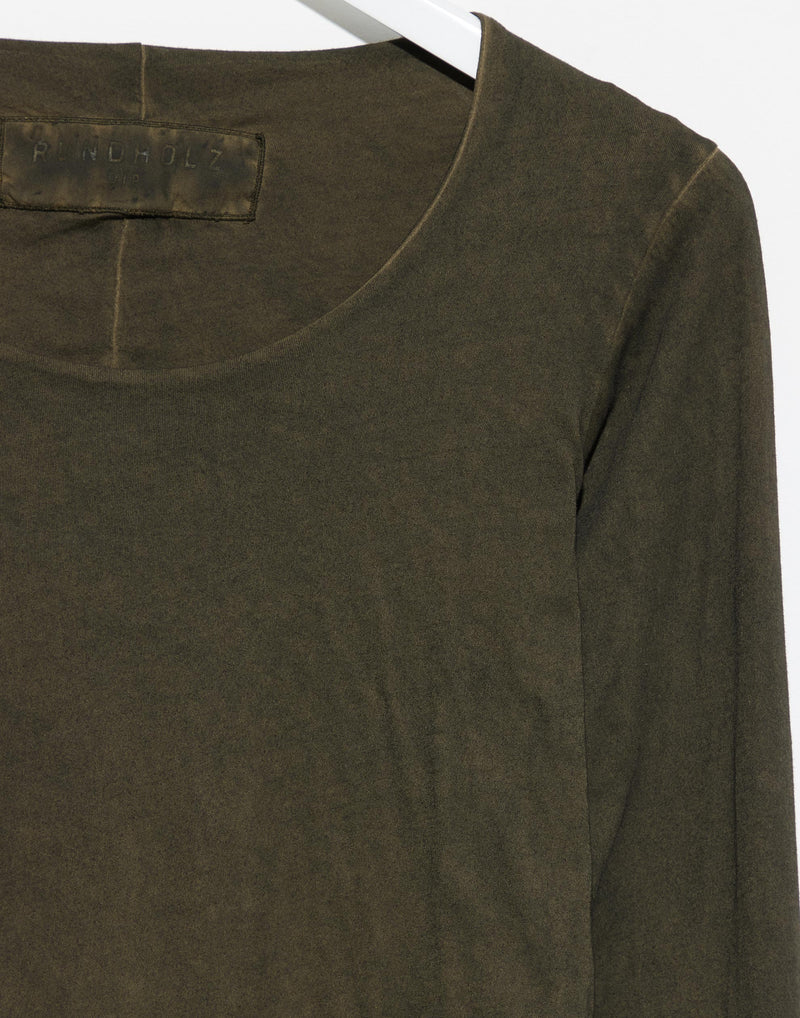 Khaki Cotton Long Sleeve T-Shirt