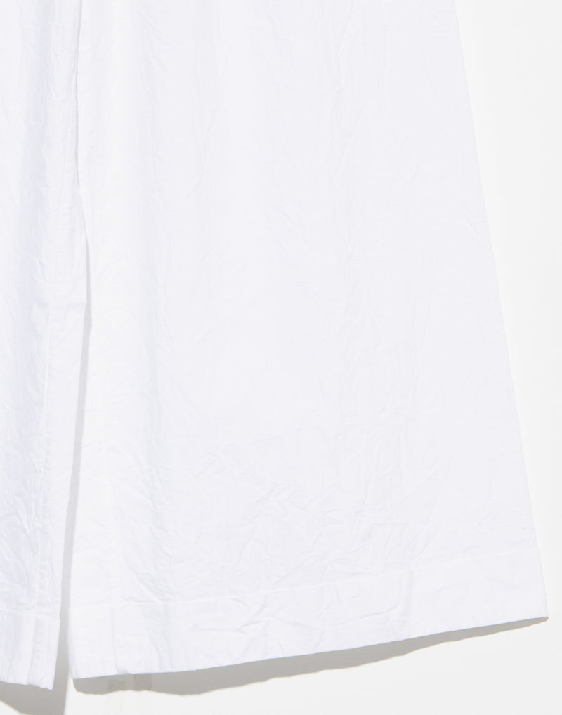 White Cotton Uomo Corta Long Shirt