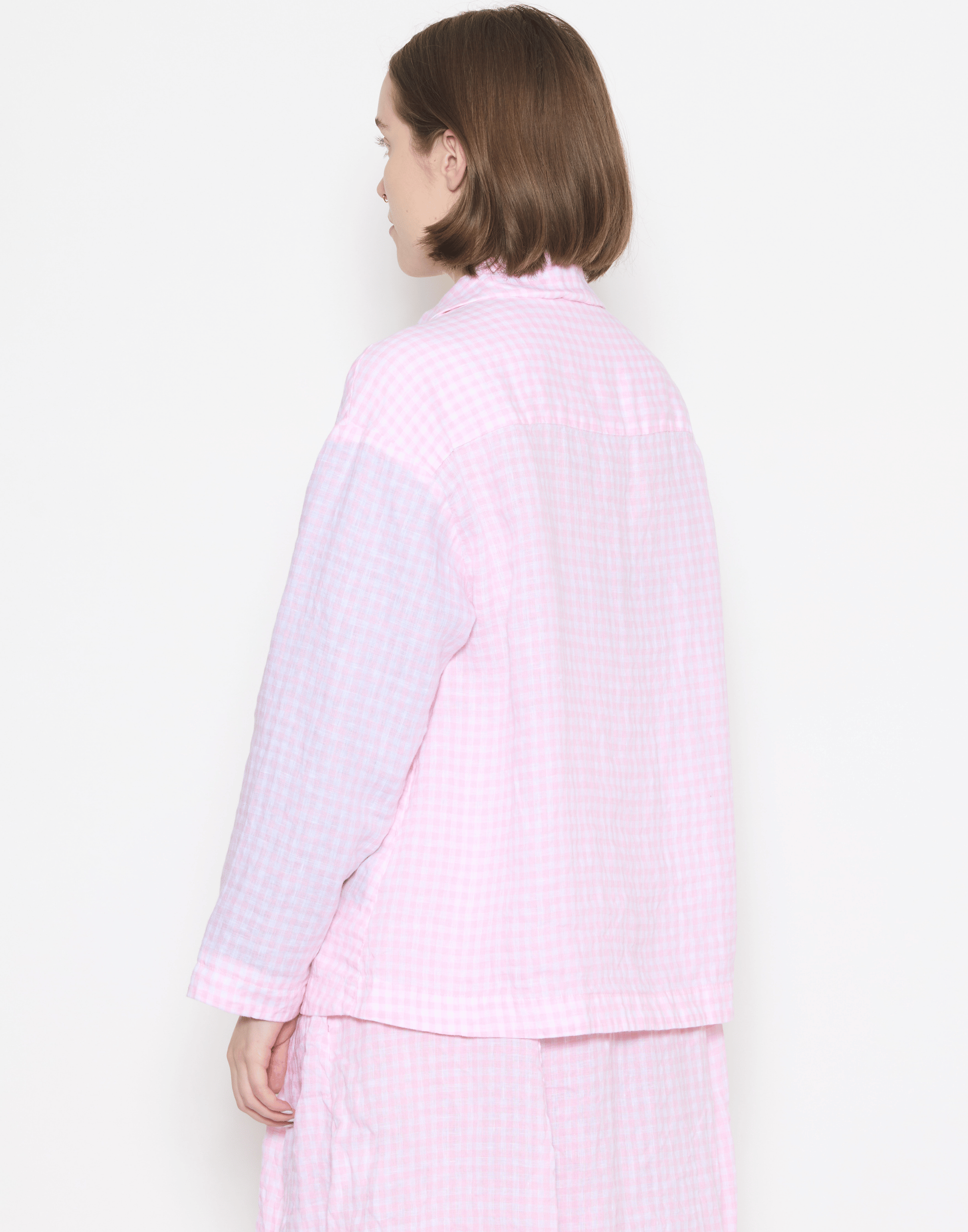 Pink Check Linen Uli Jacket