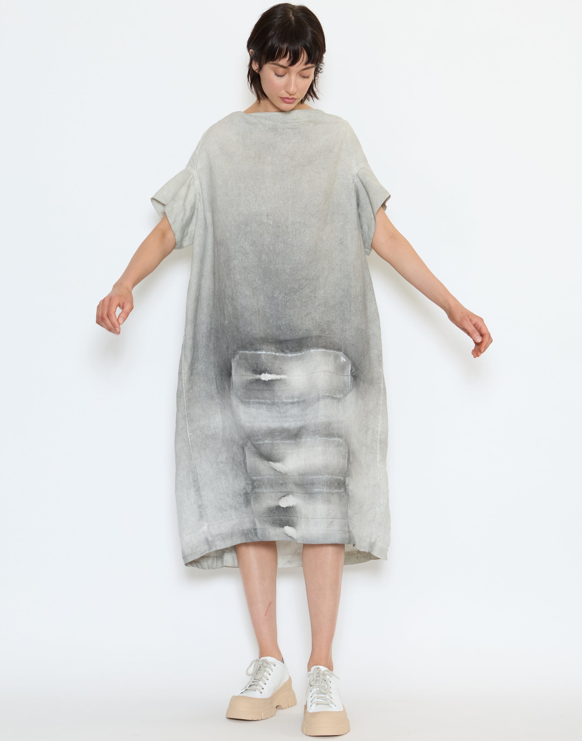 Moon Pigment Linen Midi Dress