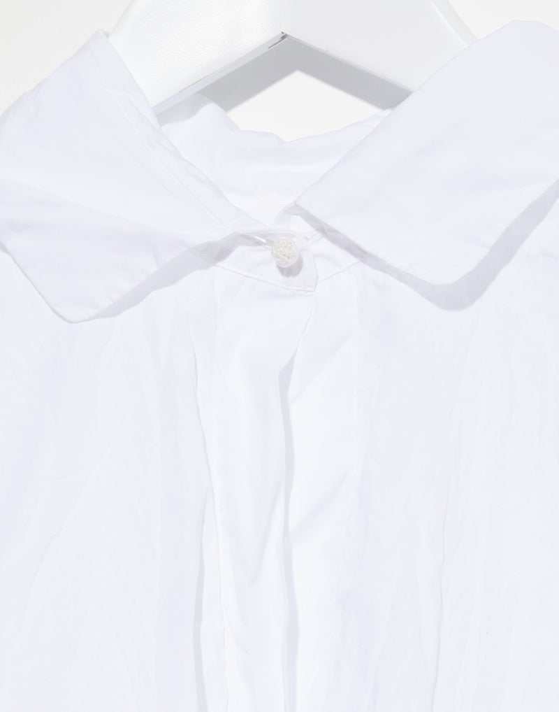 White Cotton Uomo Corta Long Shirt