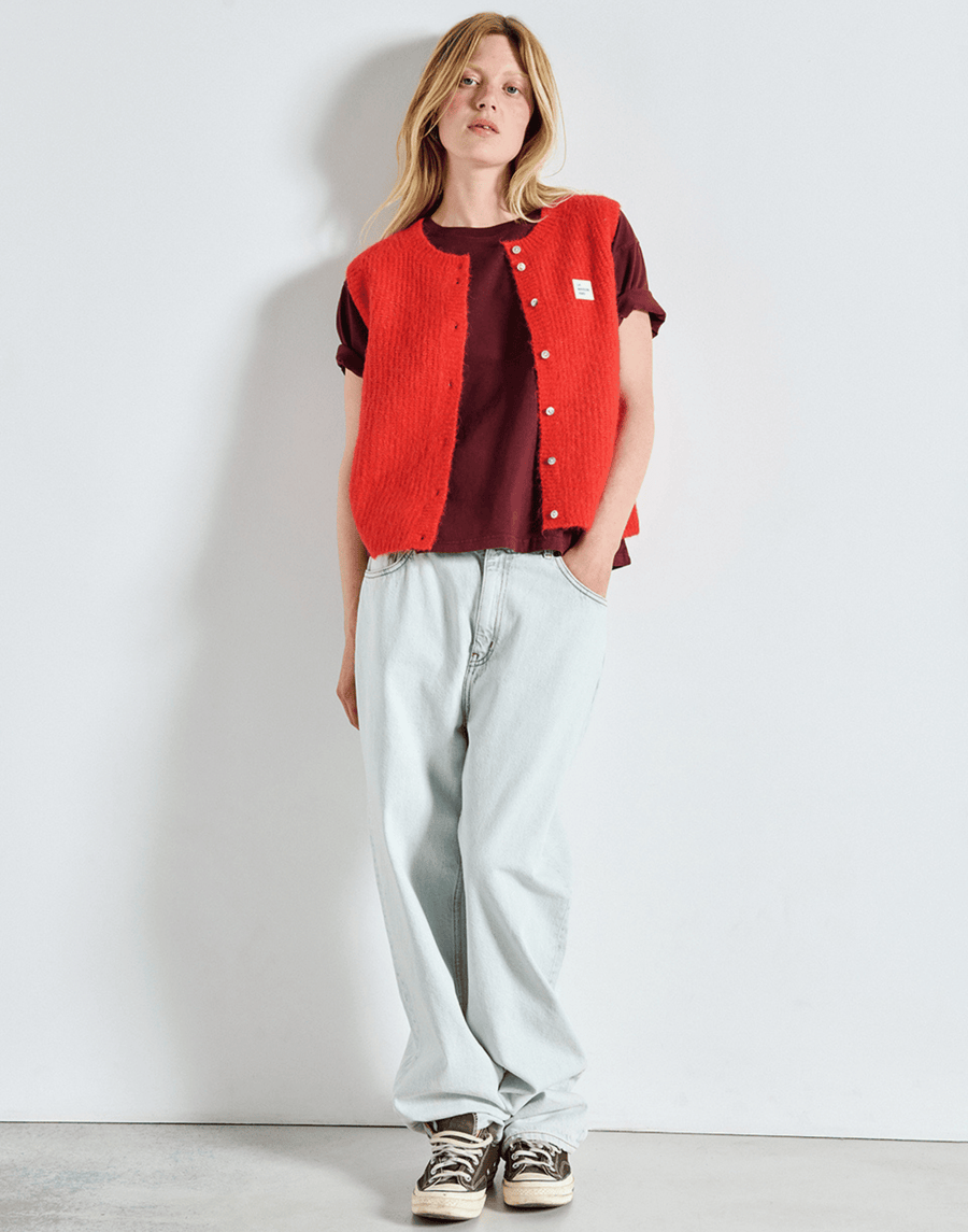 Pepper Melange Wool Blend East Vest