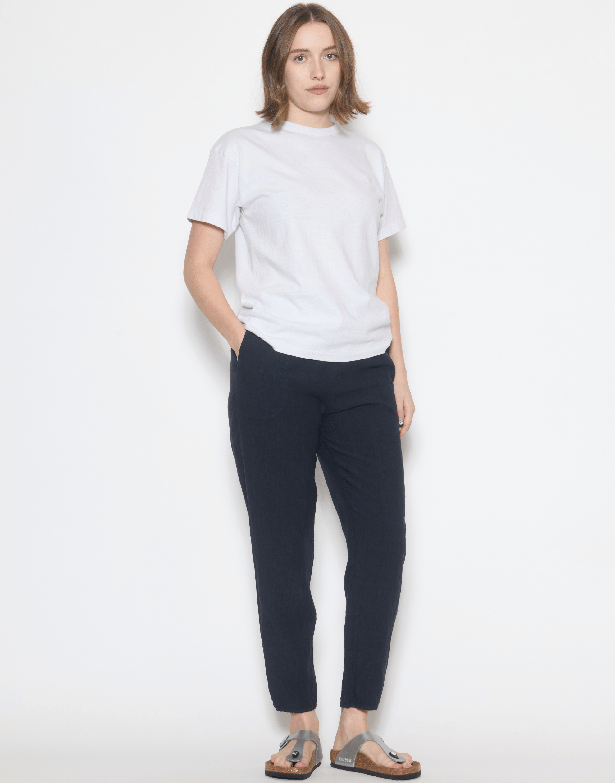 Danish Blue Linen Yilin Simple Pants