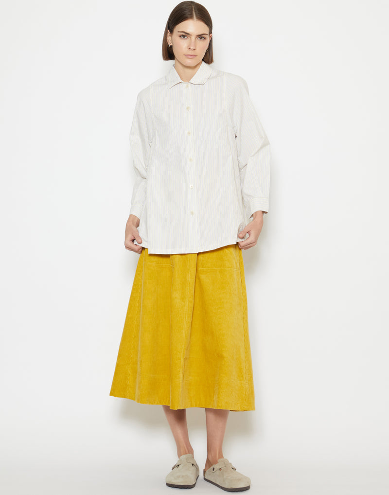 Heliodor Yellow Cotton Corduroy Skirt