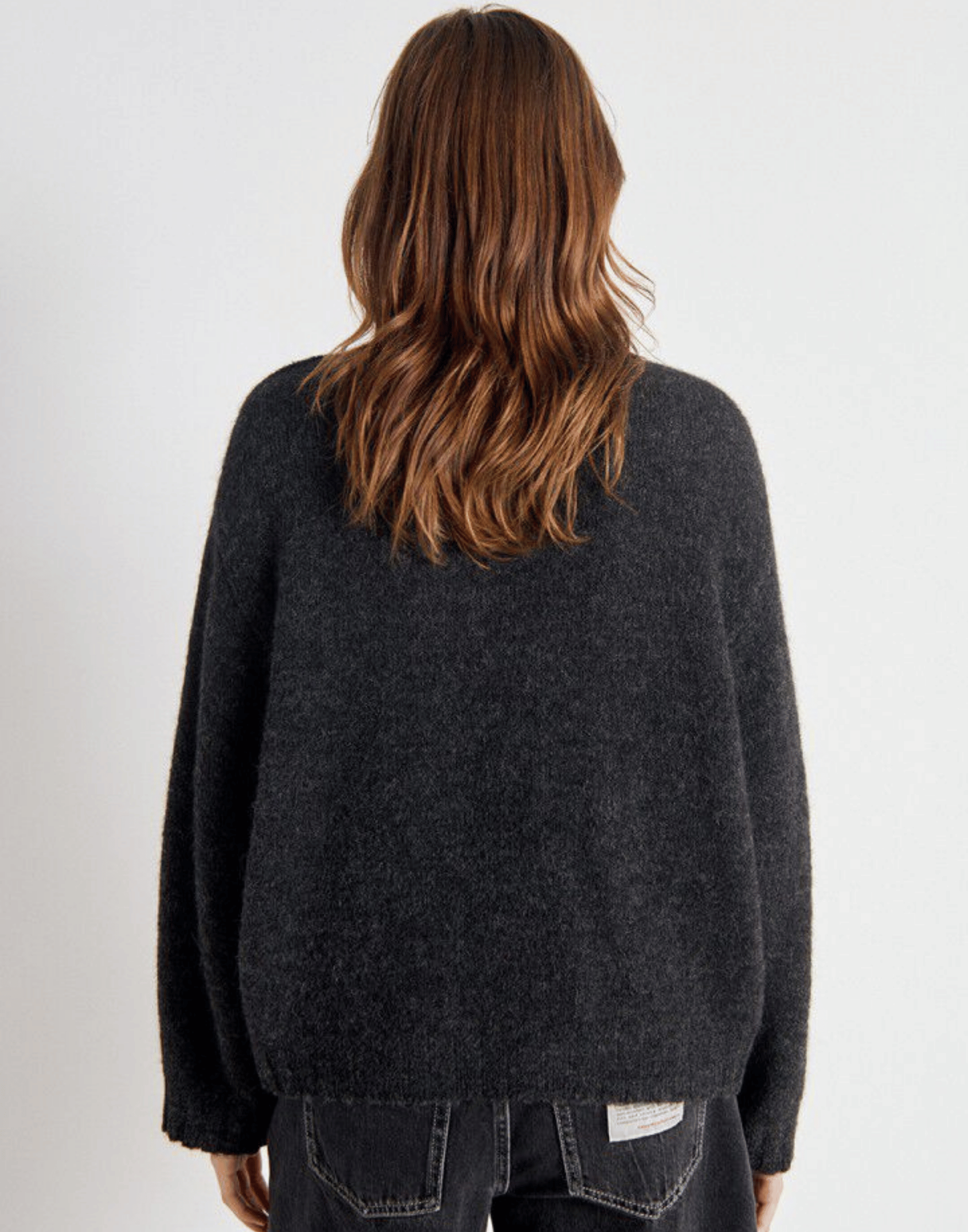 Charcoal Melange Wool Blend V East Pullover