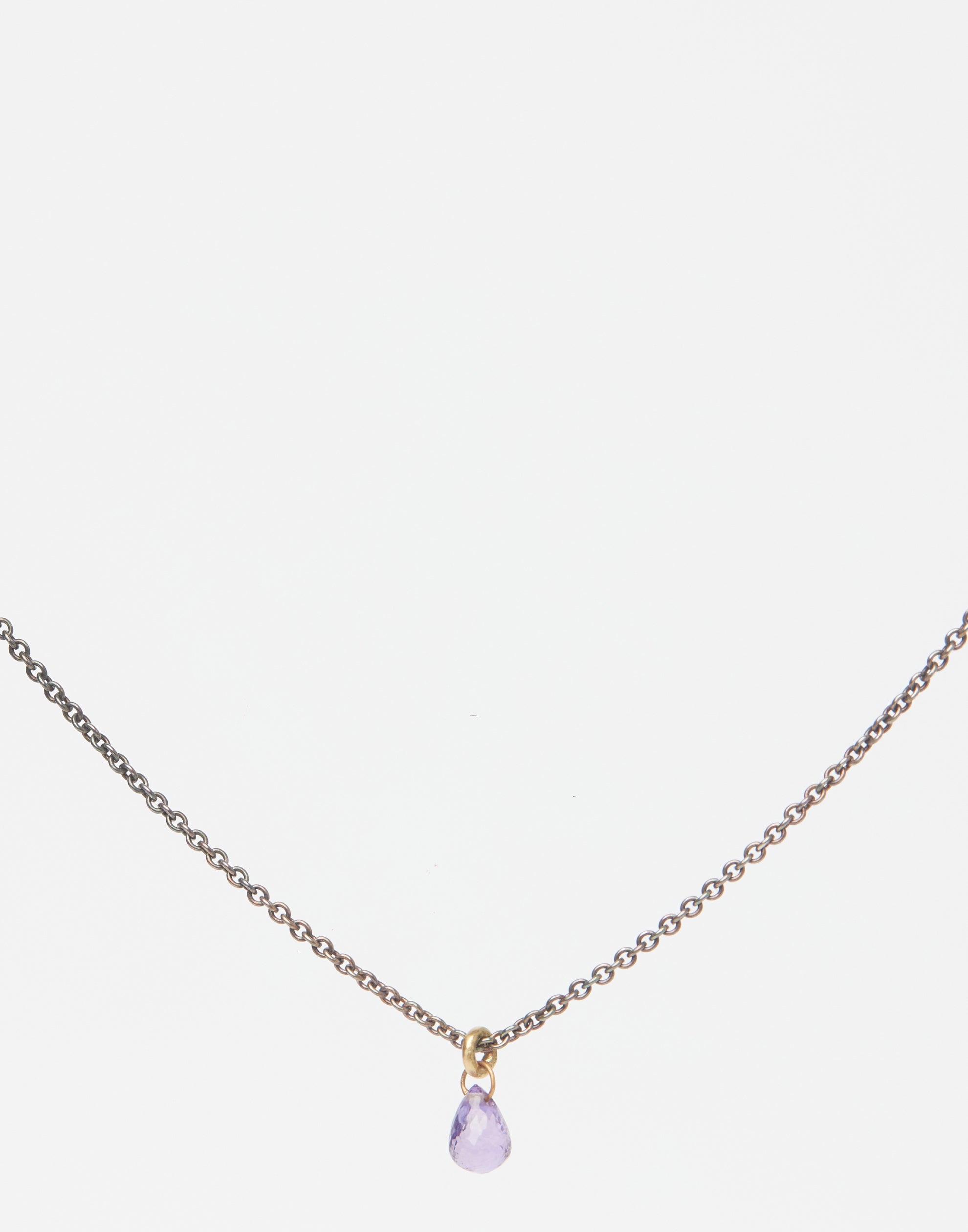 Pink Sapphire & Oxidised Silver Necklace