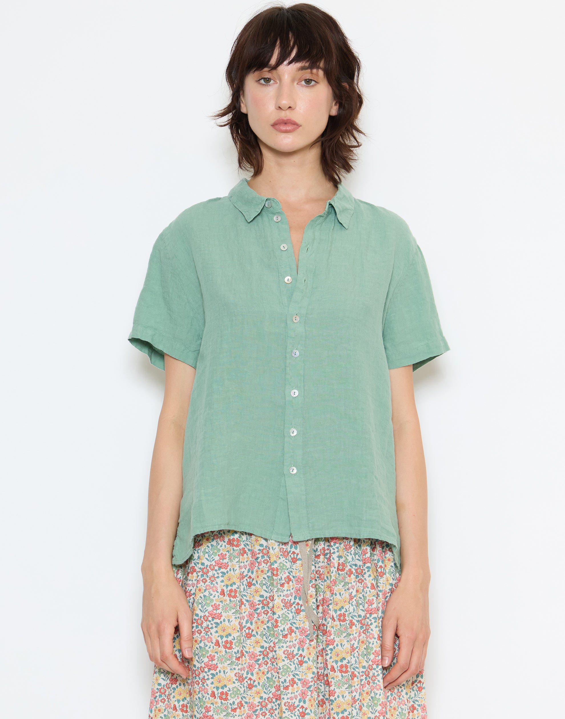 Duck Egg Light Linen Cliff Shirt