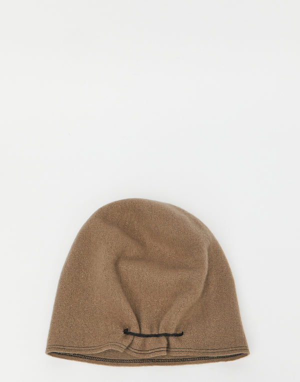 Grey Beige Taiga Long E Wool Beanie