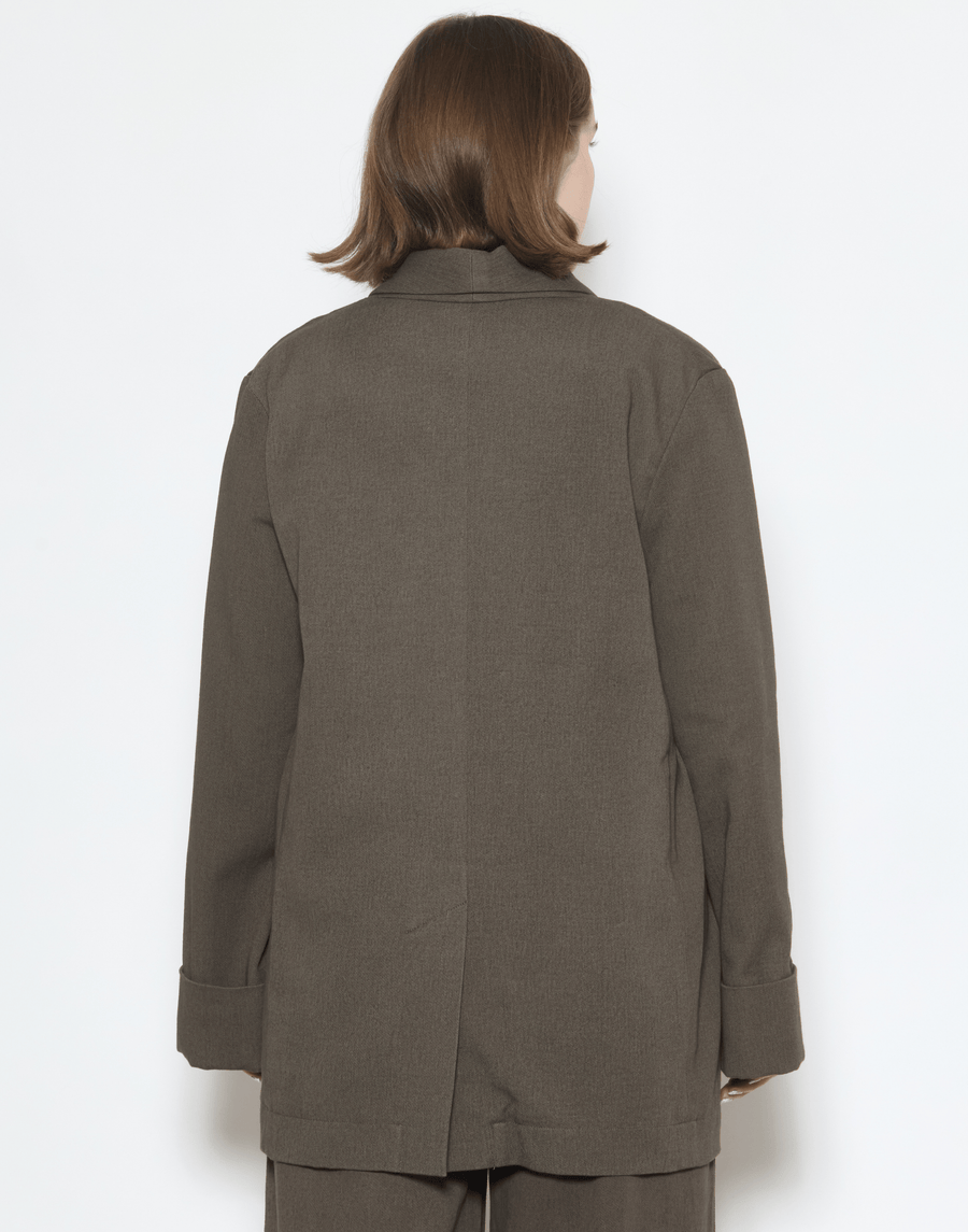 Barnwood Brown Cotton Painted Blazer
