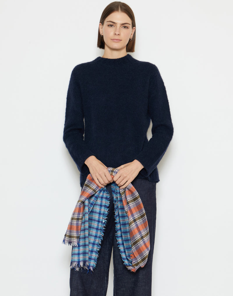 Blue Wool Narrow Stole