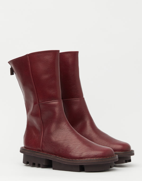 Red Leather Mid F Boots