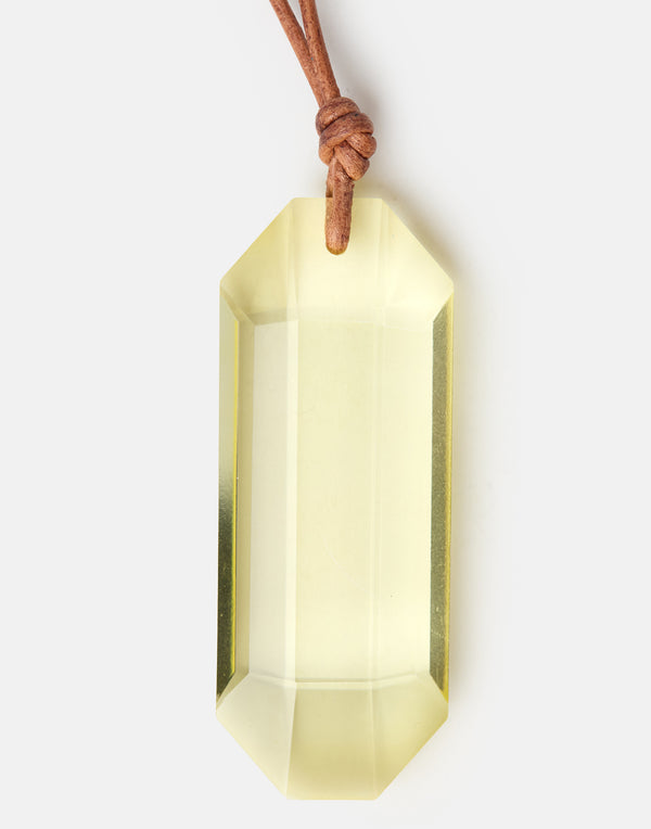 Yellow Glass Pendant Necklace