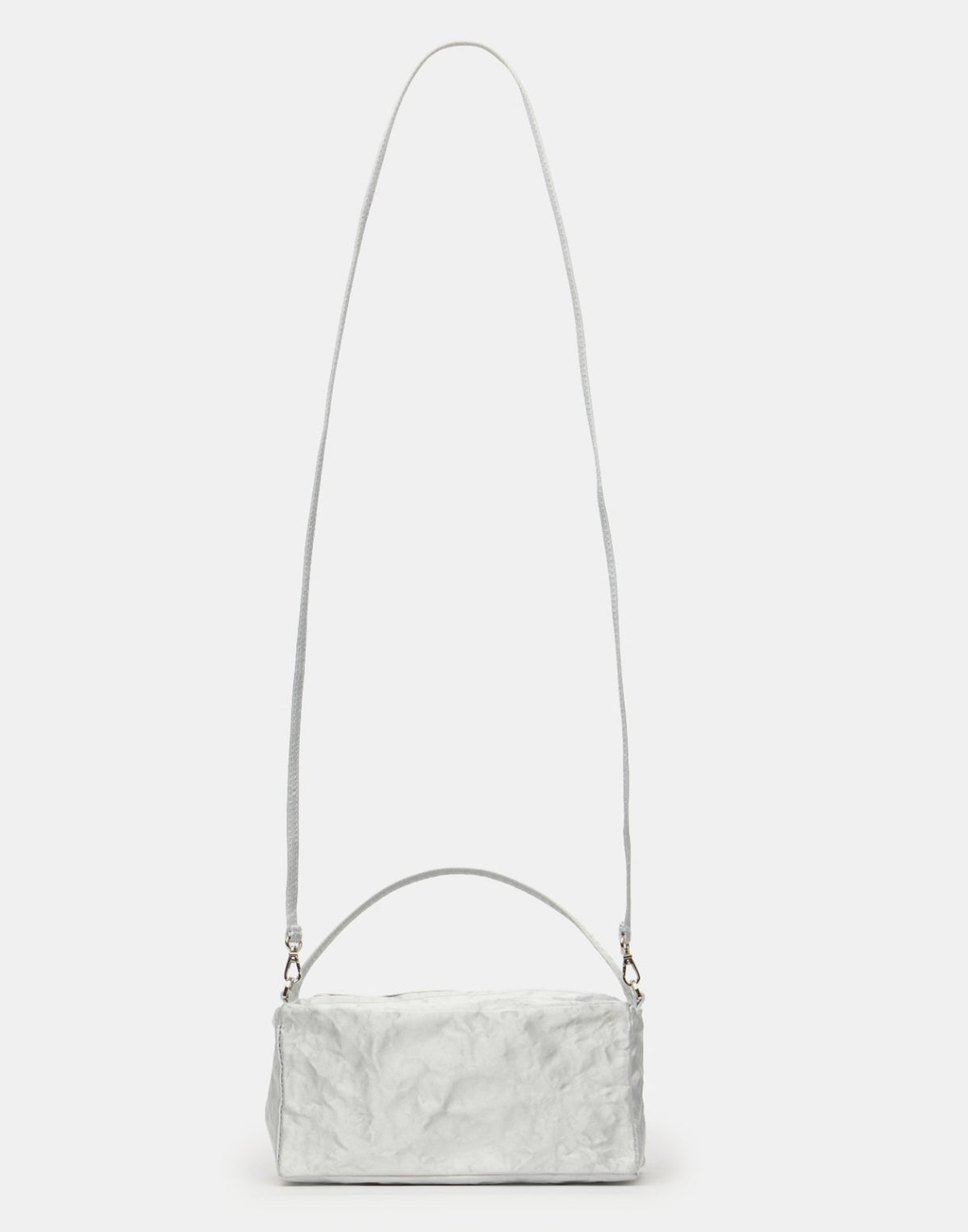 Silver Satin & Metallic Foil Box Bag