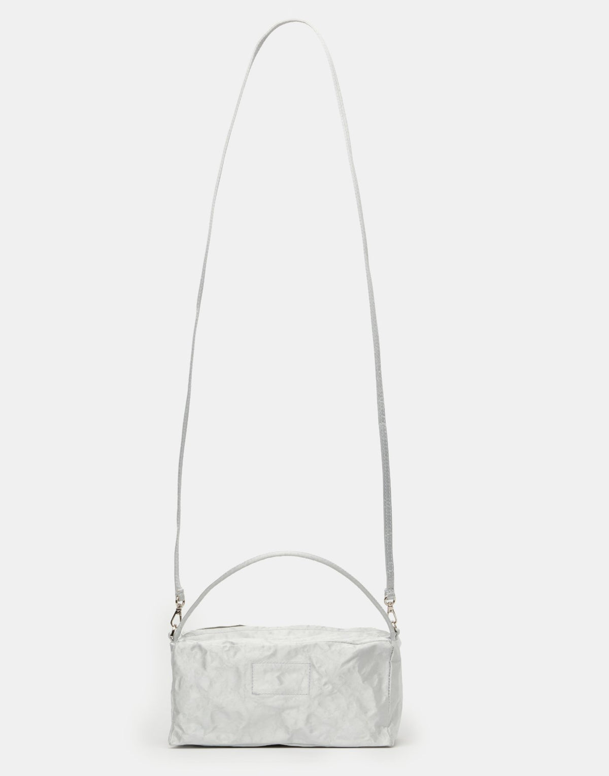 Silver Satin & Metallic Foil Box Bag