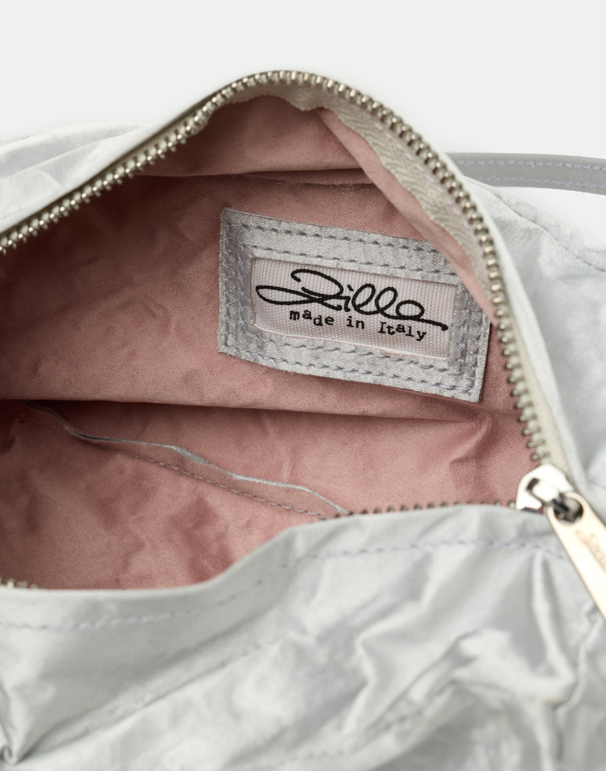 Silver Satin & Metallic Foil Box Bag