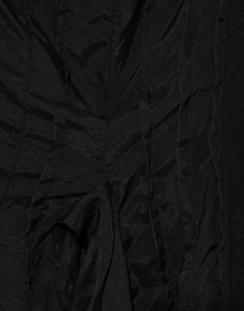 Black Cotton Cupro Drape T-Shirt