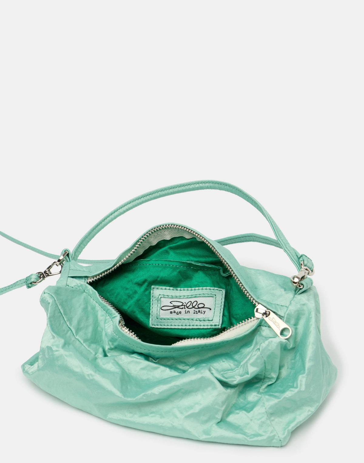 Aloe Satin & Metallic Foil Box Bag