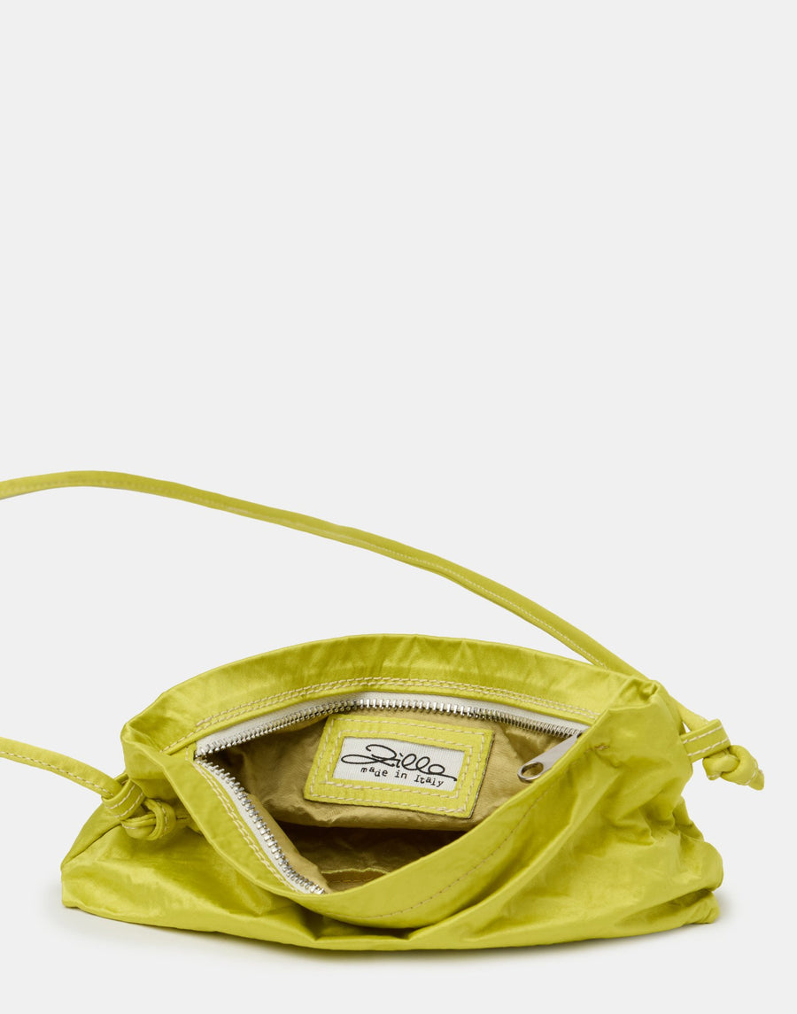 Lemon Satin & Metallic Foil Mini Bag