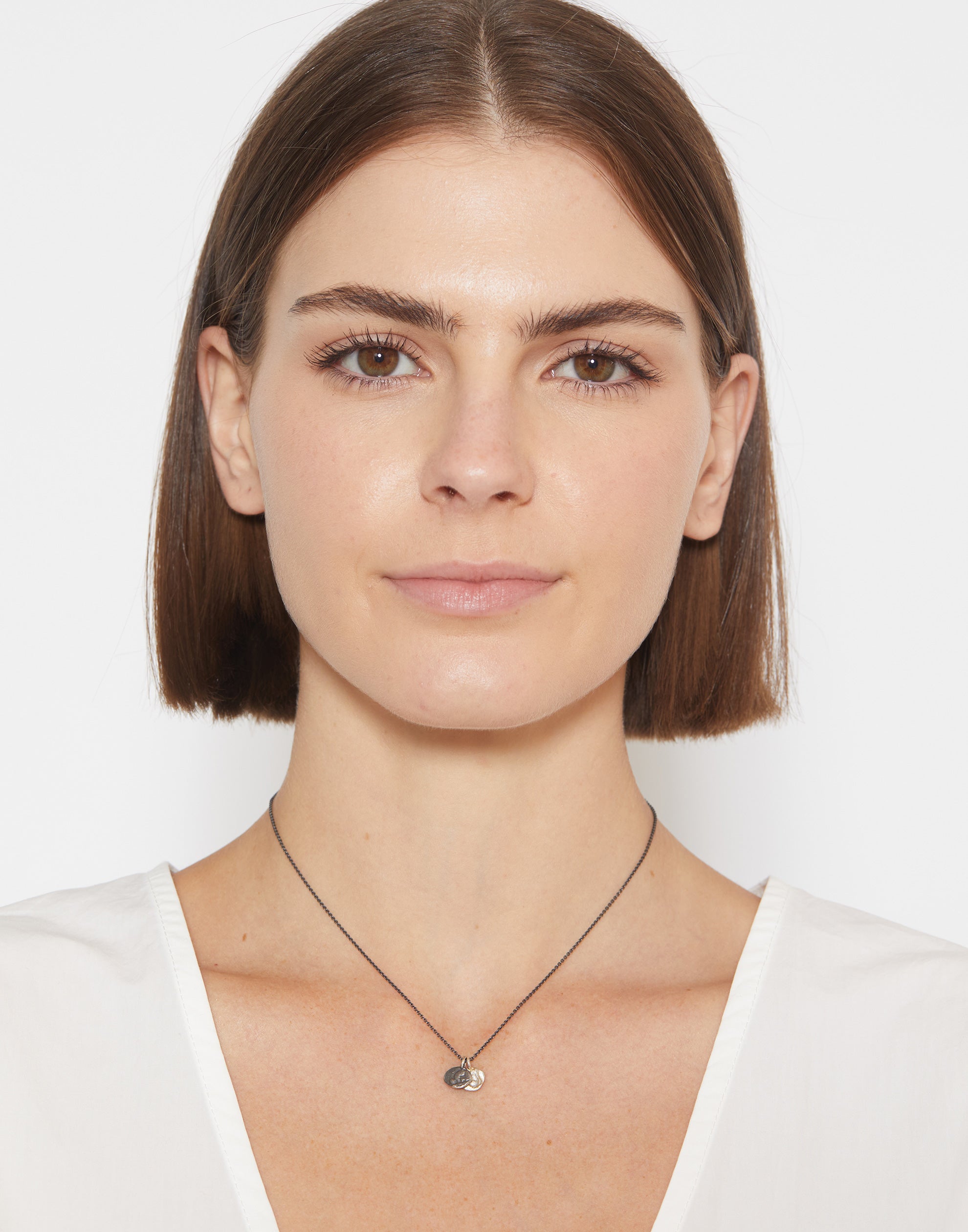 № 2 Greek Coins & Oxidised Silver Necklace