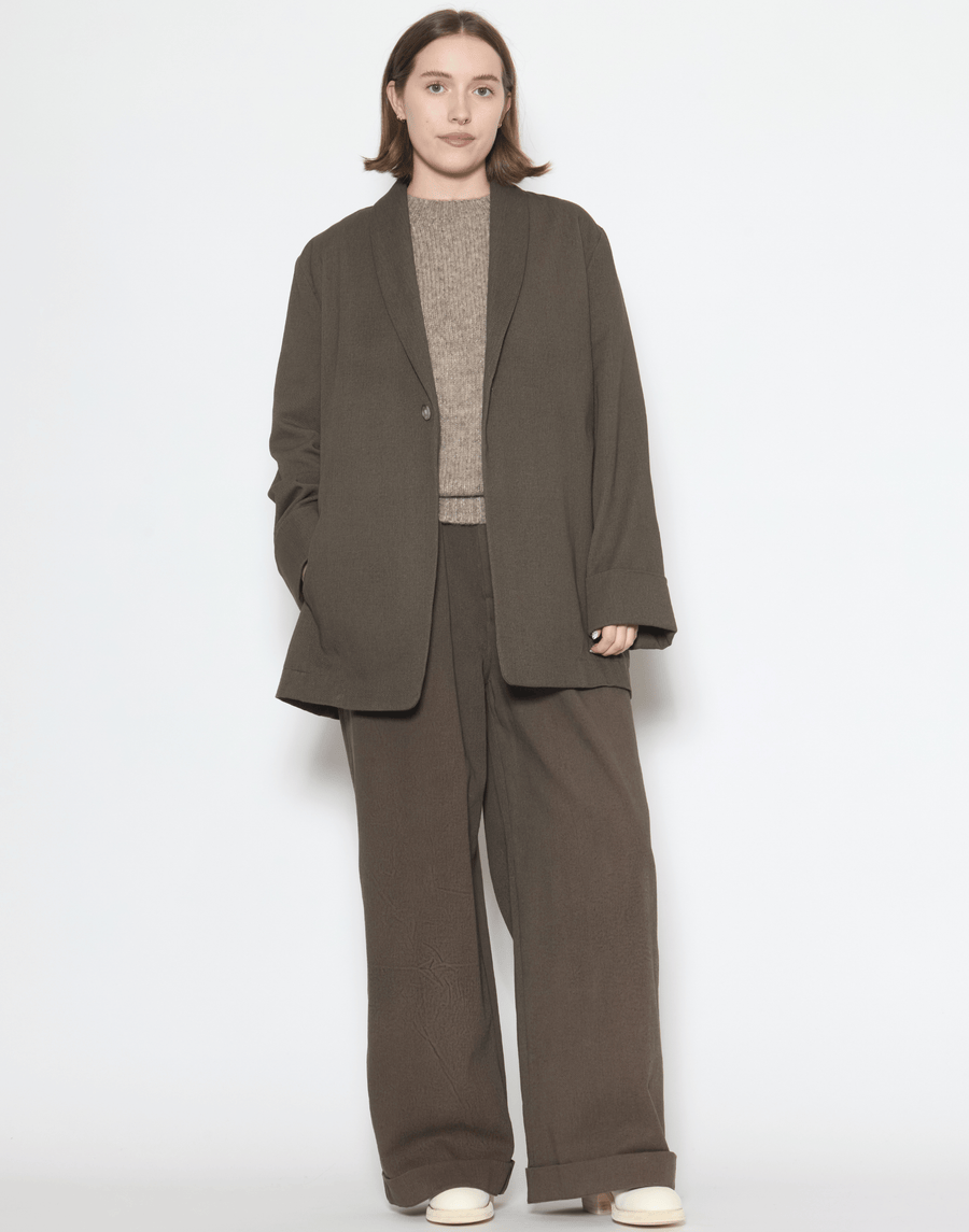 Barnwood Brown Cotton Painted Blazer