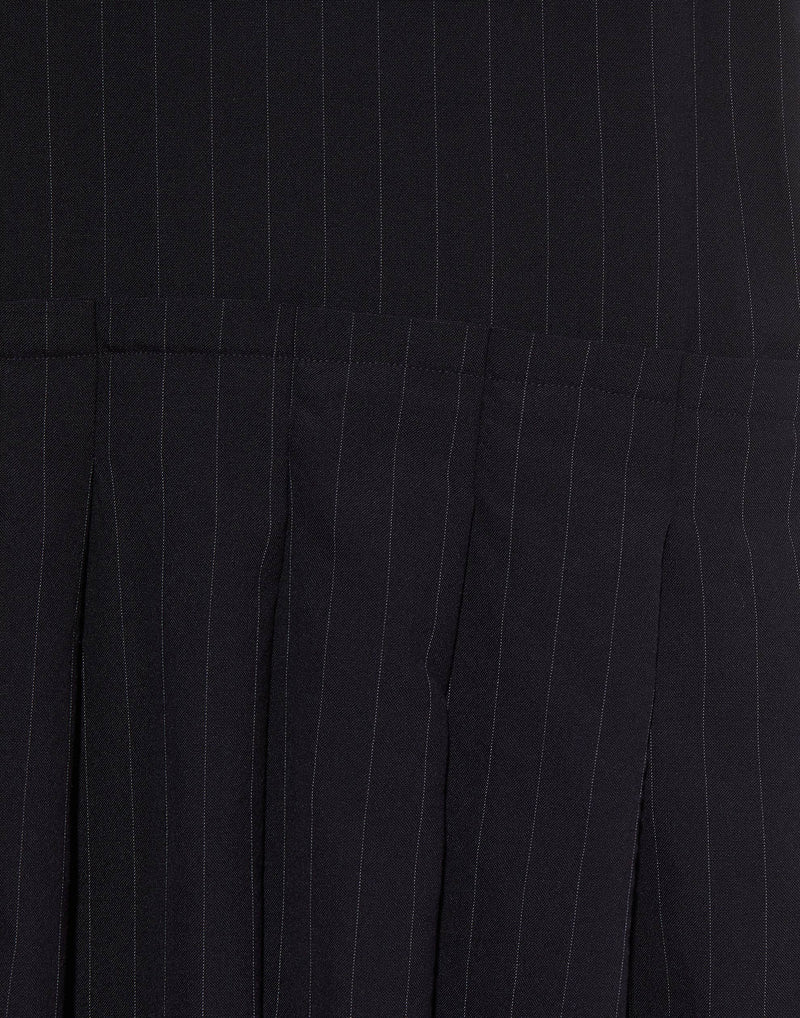 Navy Stripe Wool Katherine Dress