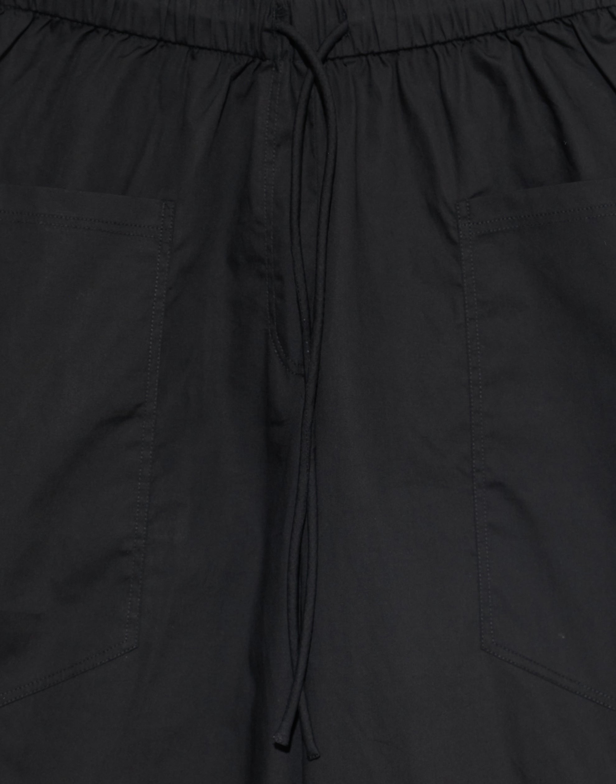 Black Cotton Poplin Edna Pants