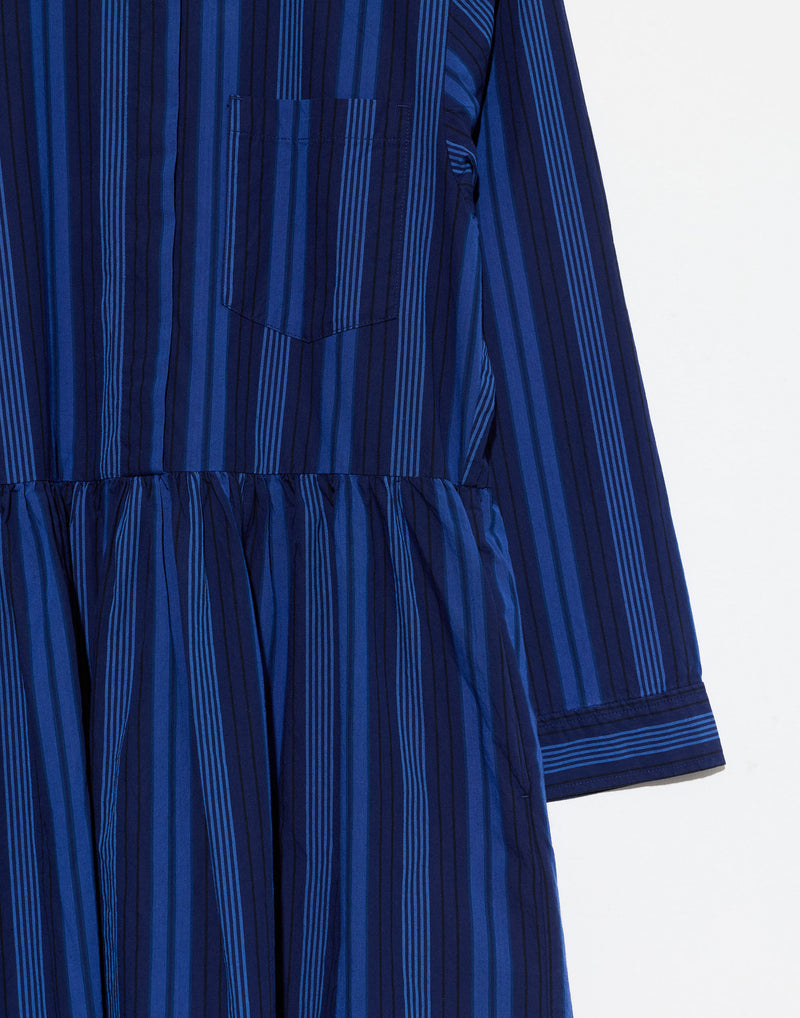 Royal Blue Stripe Poplin Shirt Dress
