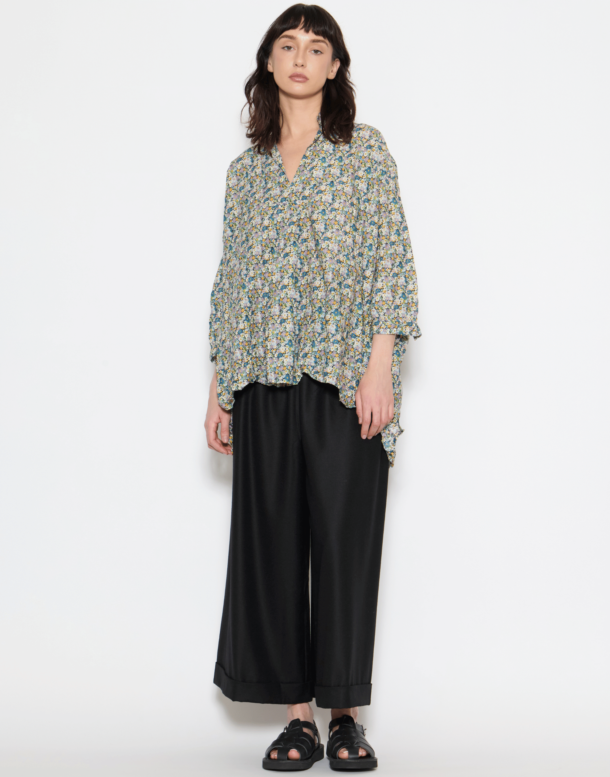 Daisy Floral Liberty Print Cotton Kora Lavato Top