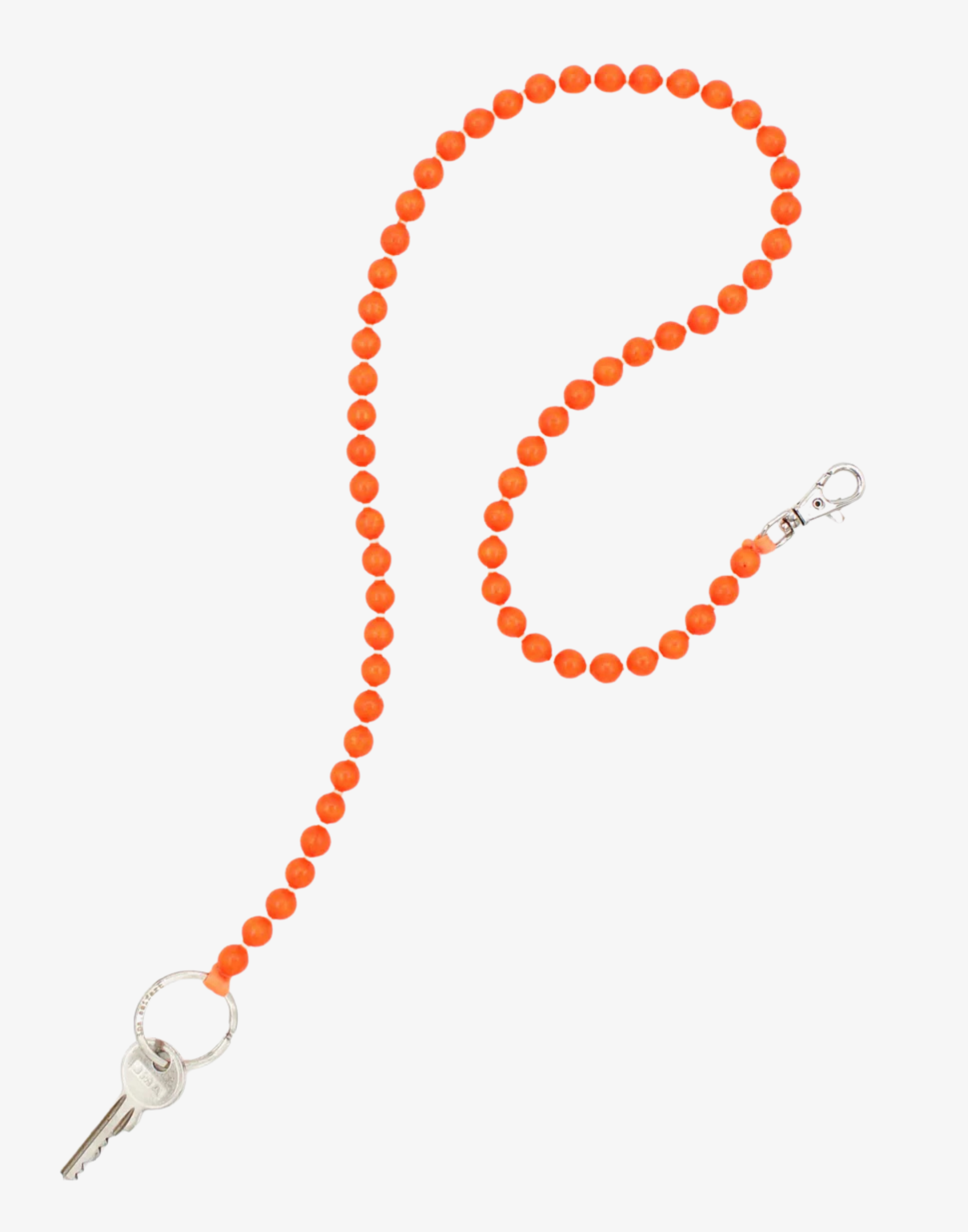Neon Orange Perlen Long Key Chain