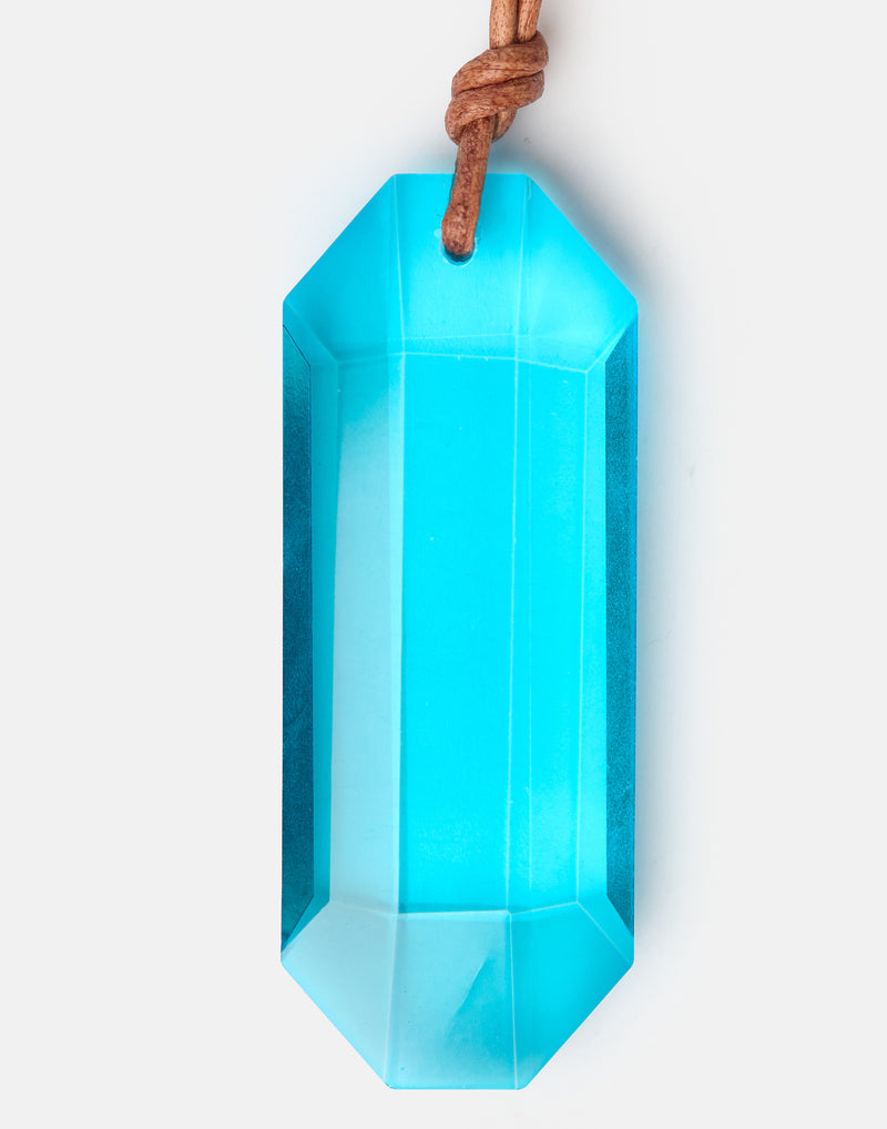 Aqua Glass Pendant Necklace