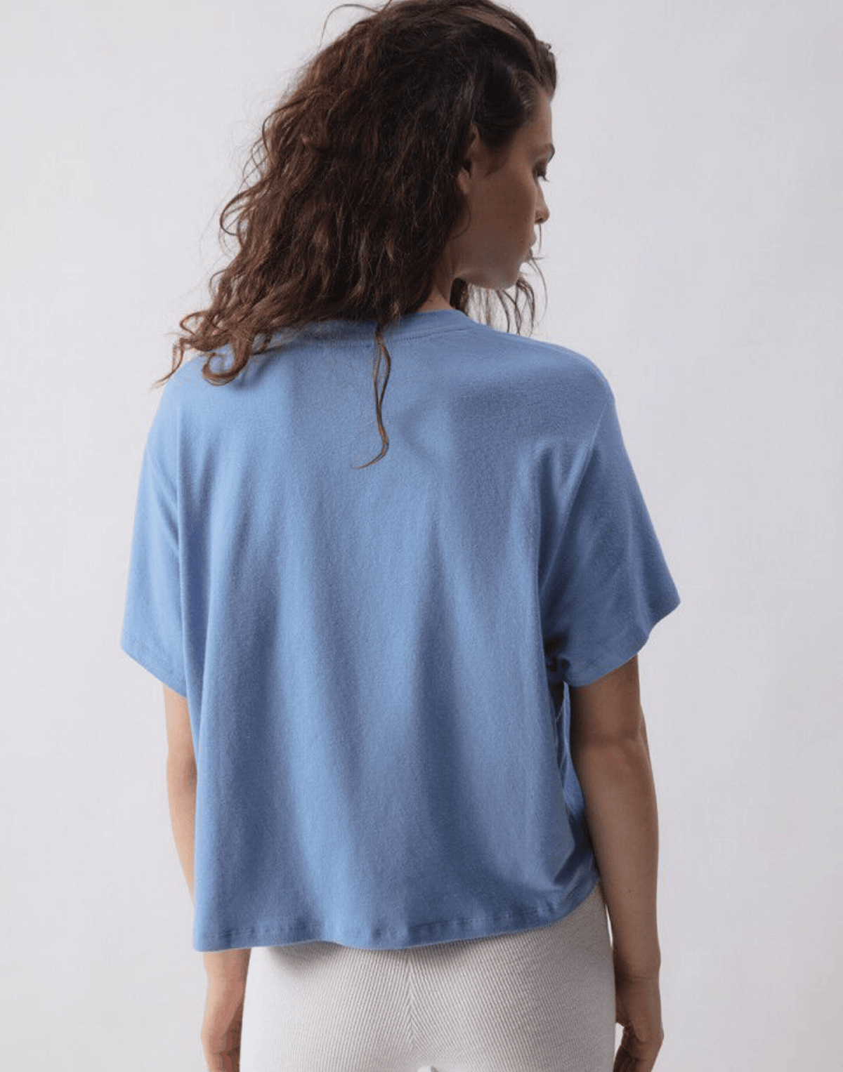 Blue Melange Cotton Blend Ypawood T-Shirt