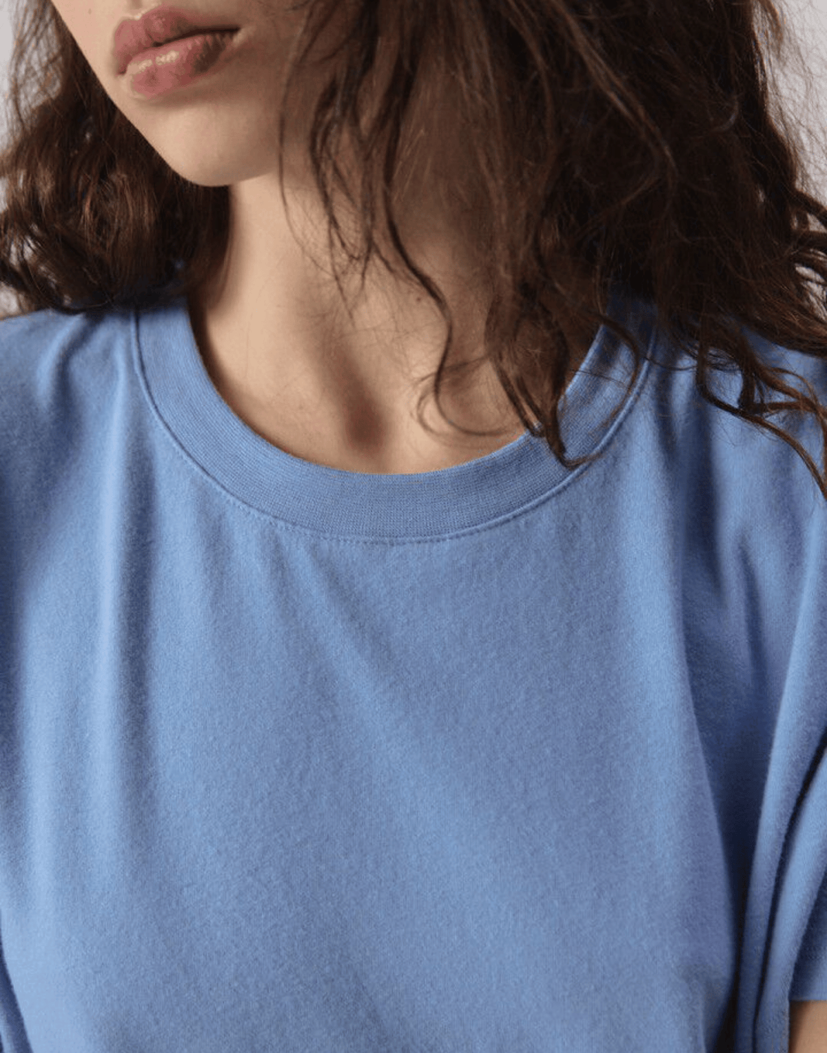 Blue Melange Cotton Blend Ypawood T-Shirt