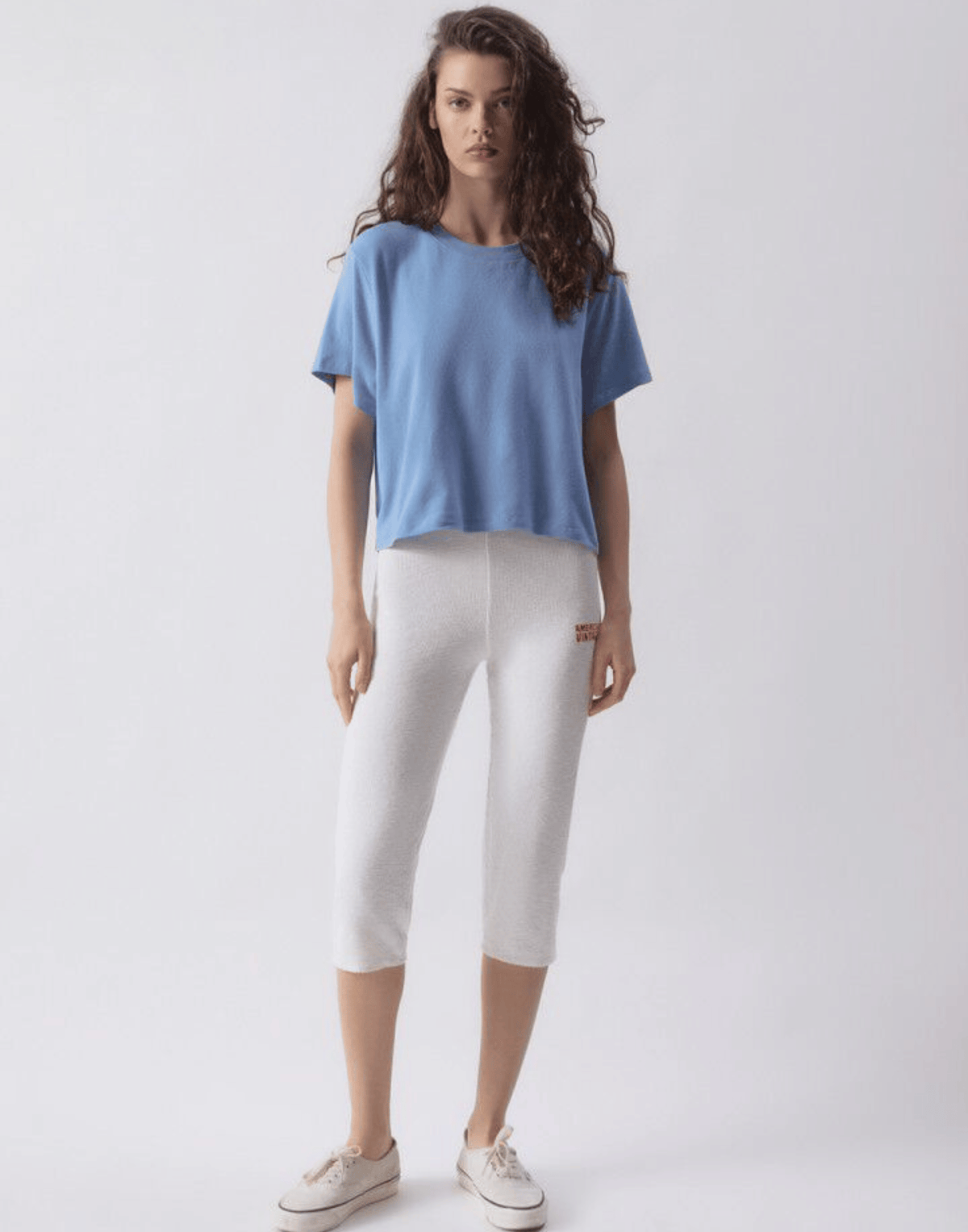 Blue Melange Cotton Blend Ypawood T-Shirt