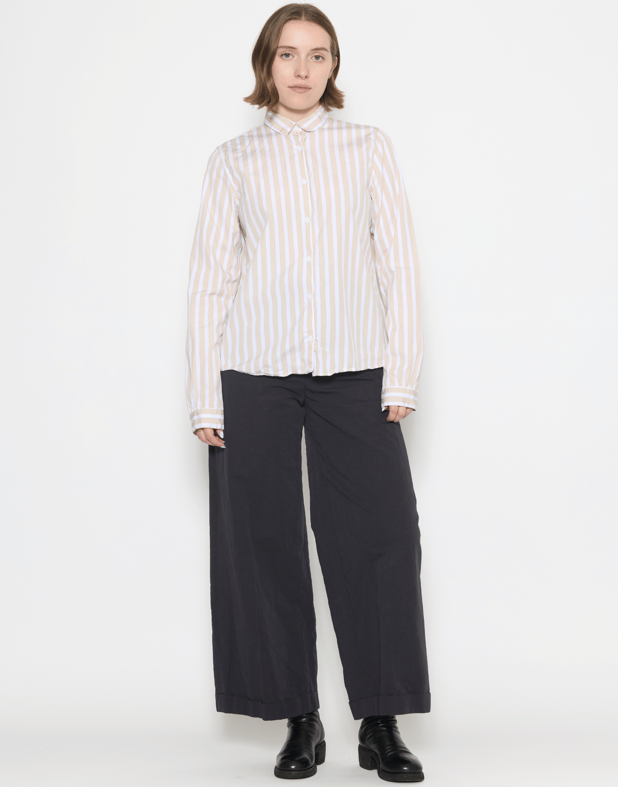 Black Cotton Wide Leg Wendy Pants