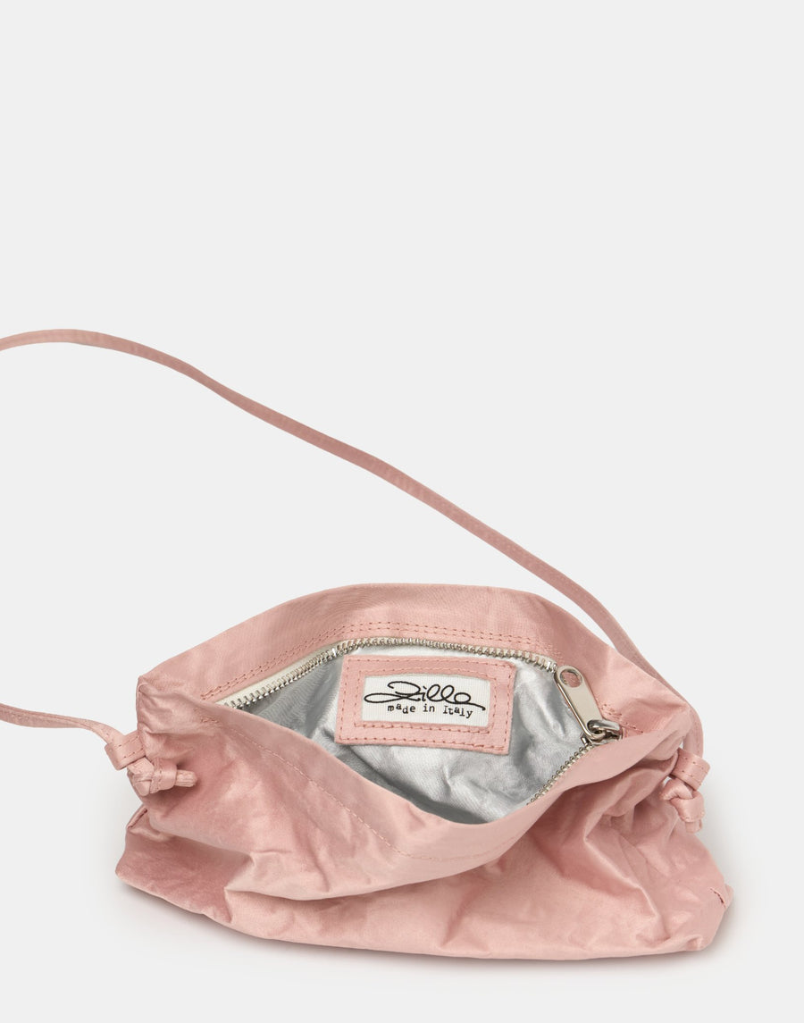 Pale Pink Satin & Metallic Foil Mini Bag