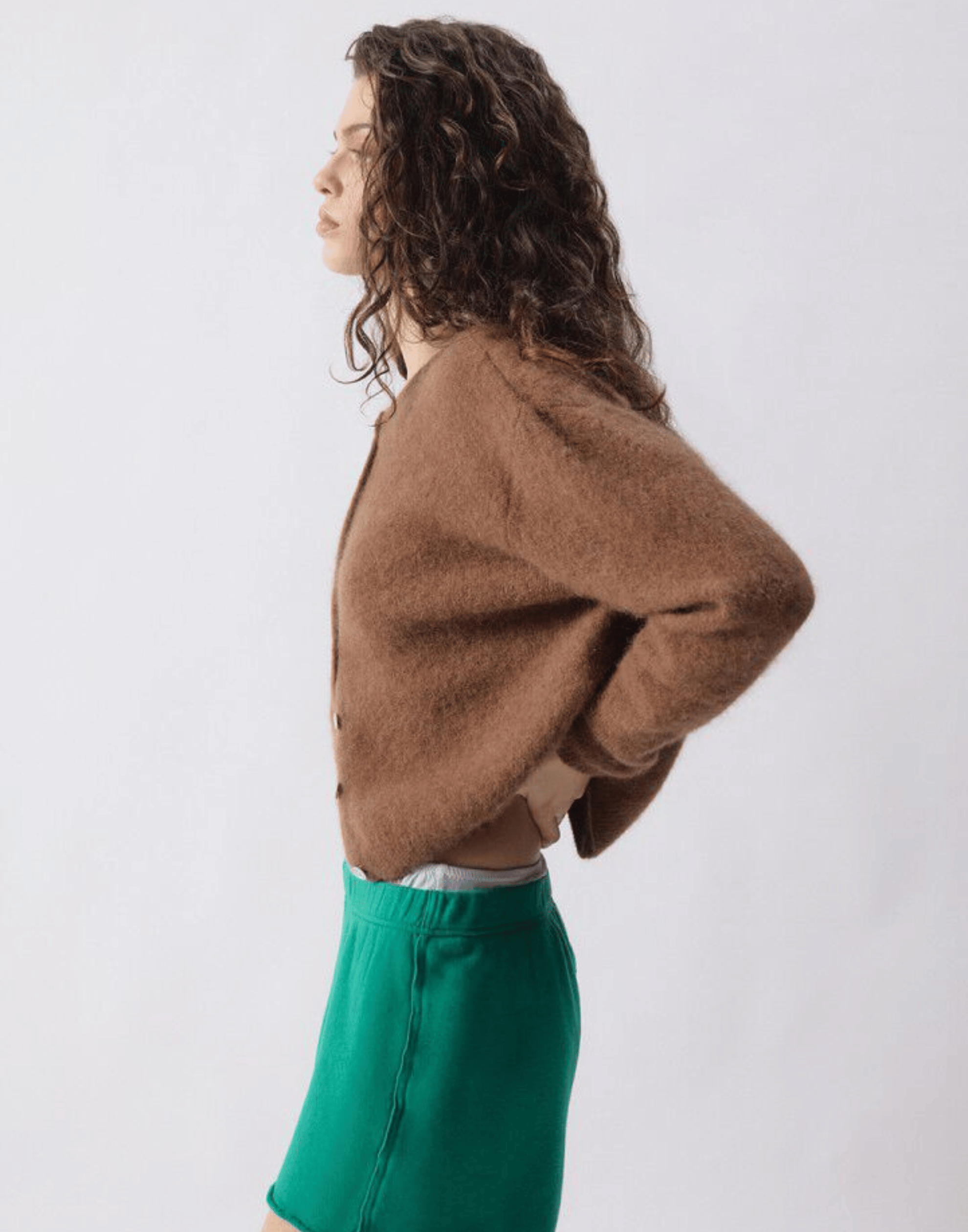 Chocolate Melange Wool & Alpaca Vitow Cardigan