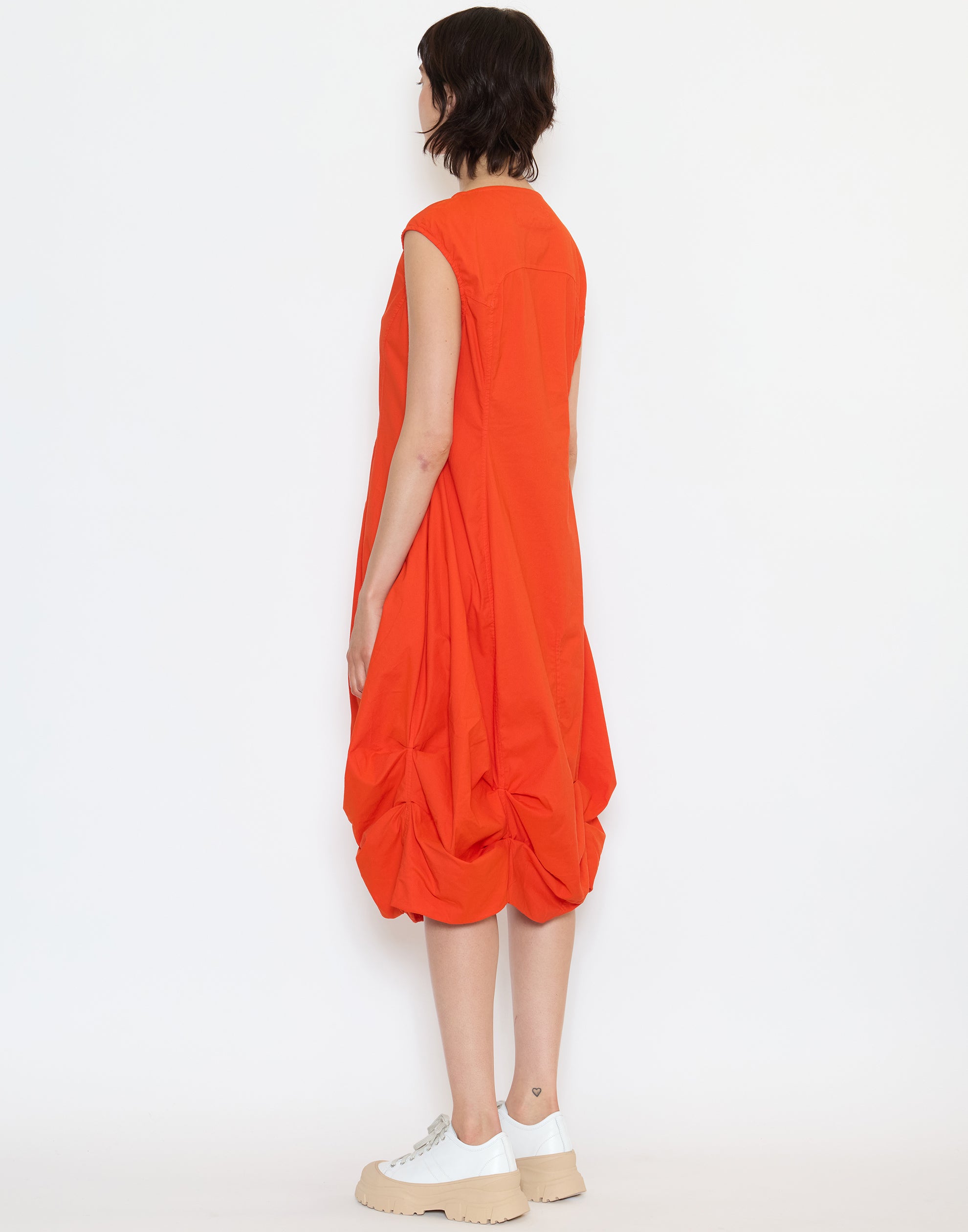 Mandarin Cotton Blend Stretch Dress