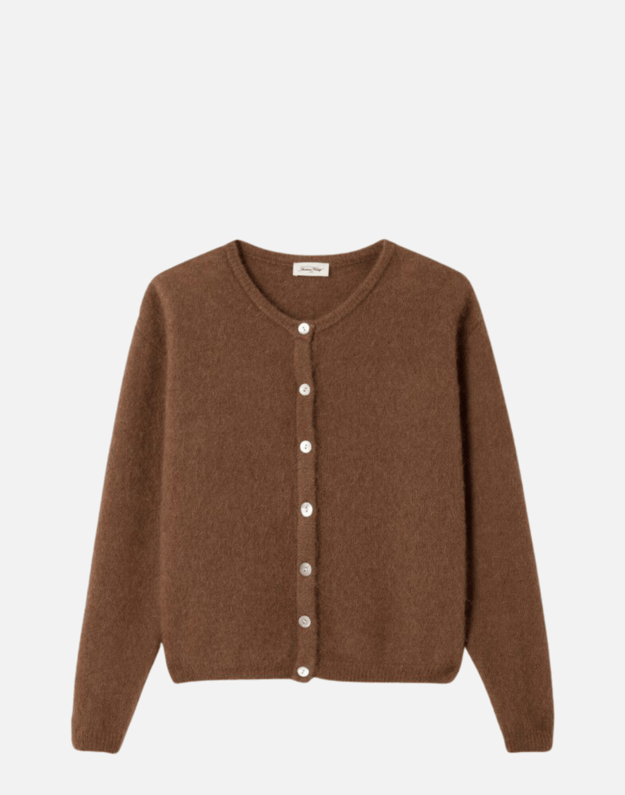Chocolate Melange Wool & Alpaca Vitow Cardigan