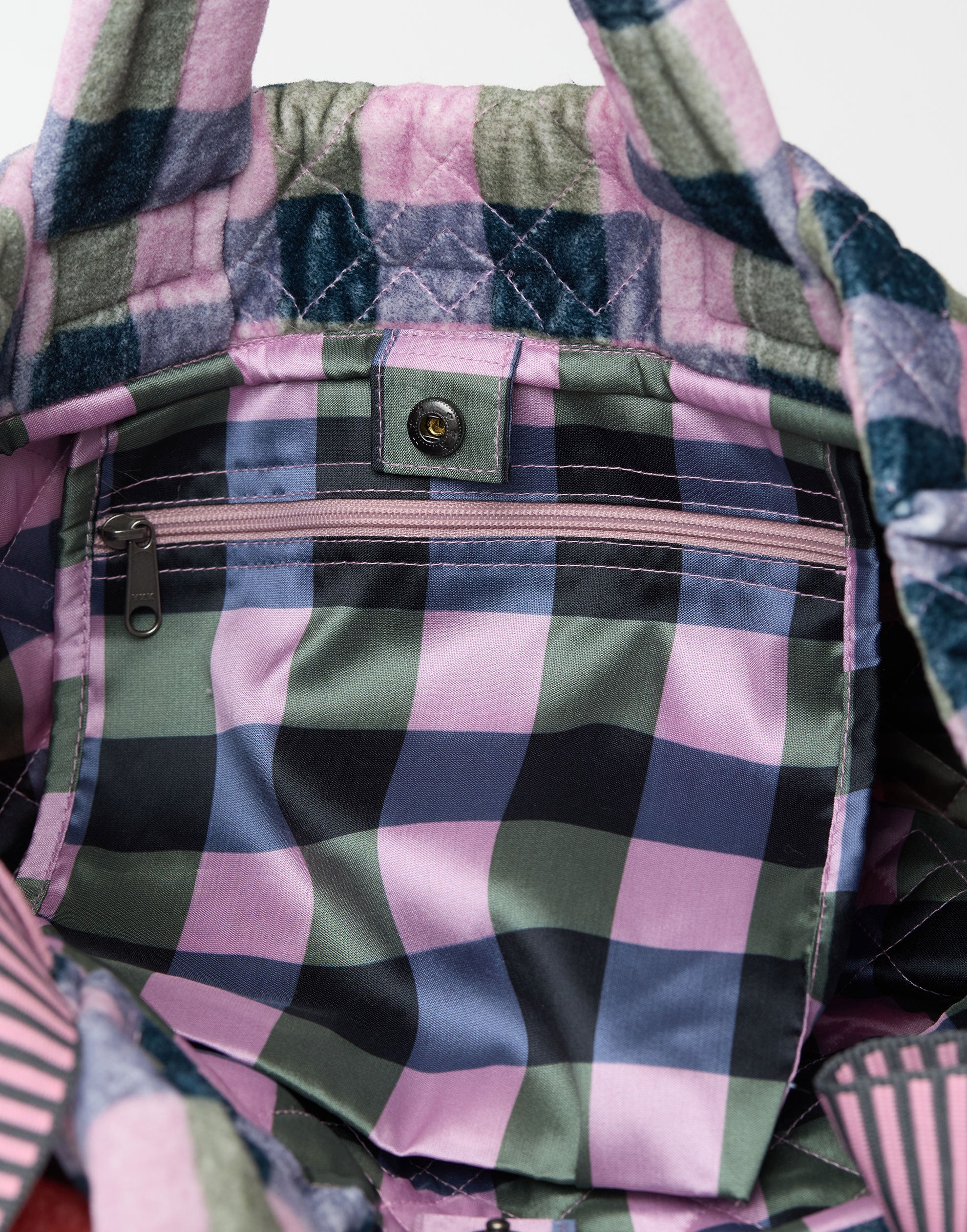 Red & Pink Large Cotton Velvet Tote