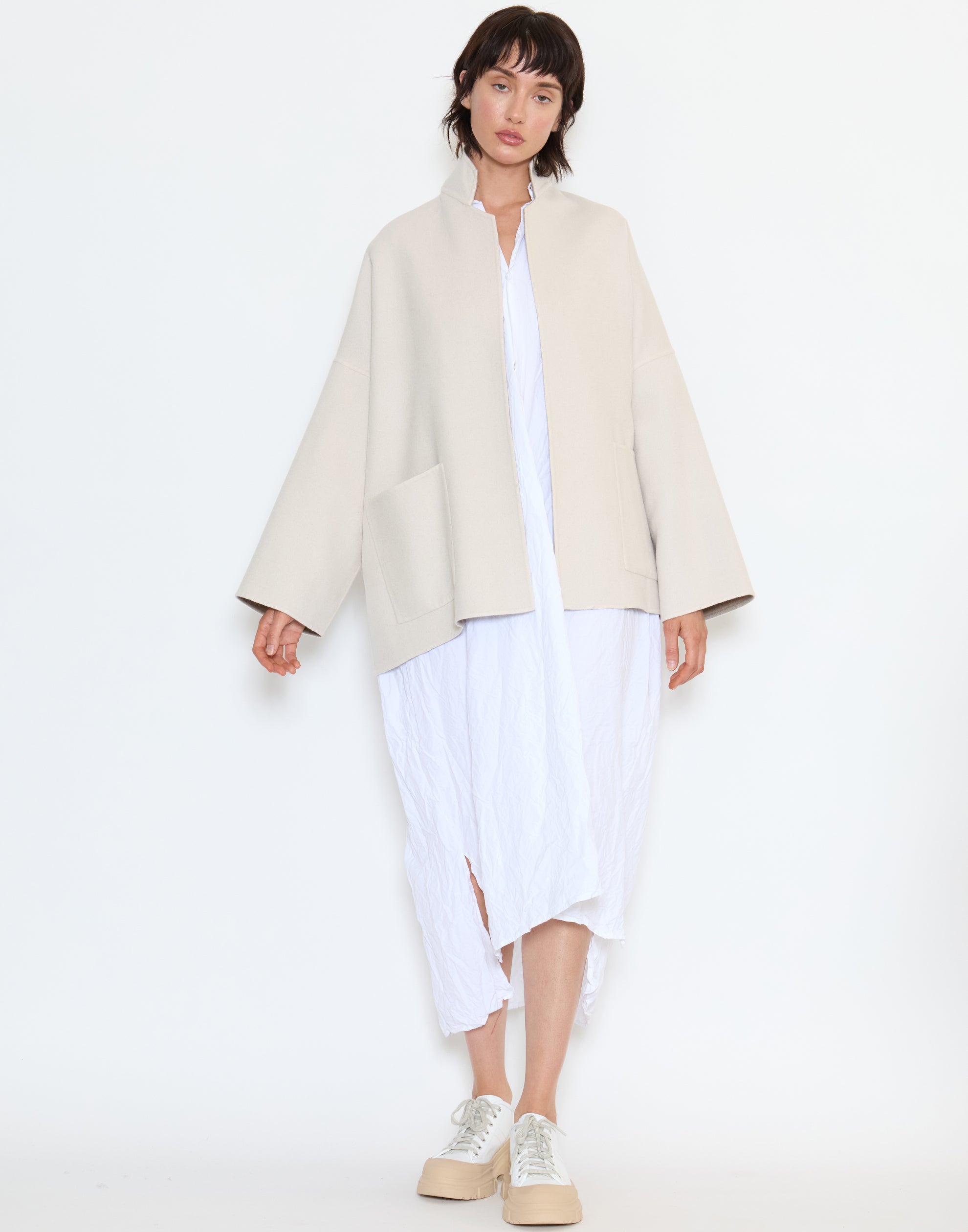 Two Tone Wool Reversible Giacca Gladiolo Jacket