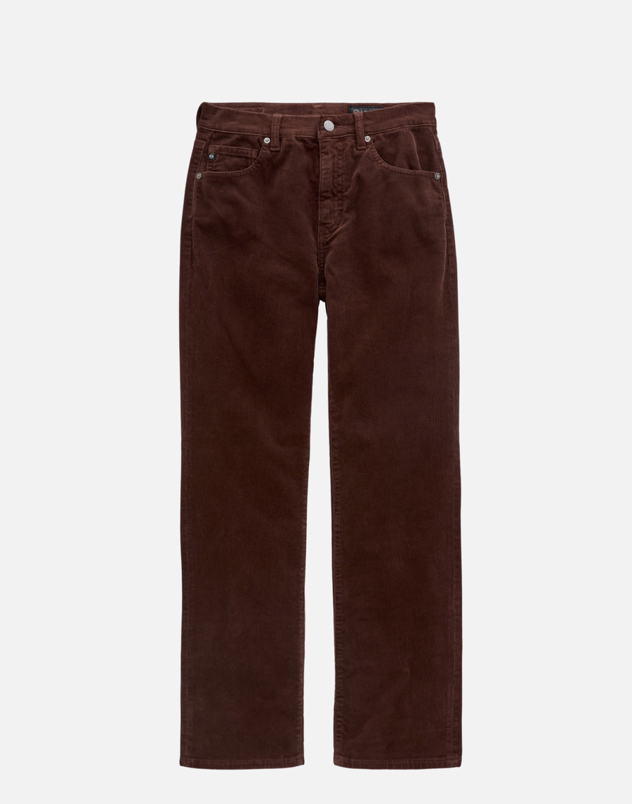 Wood Brown Mid-Rise Brinley Corduroy Pants