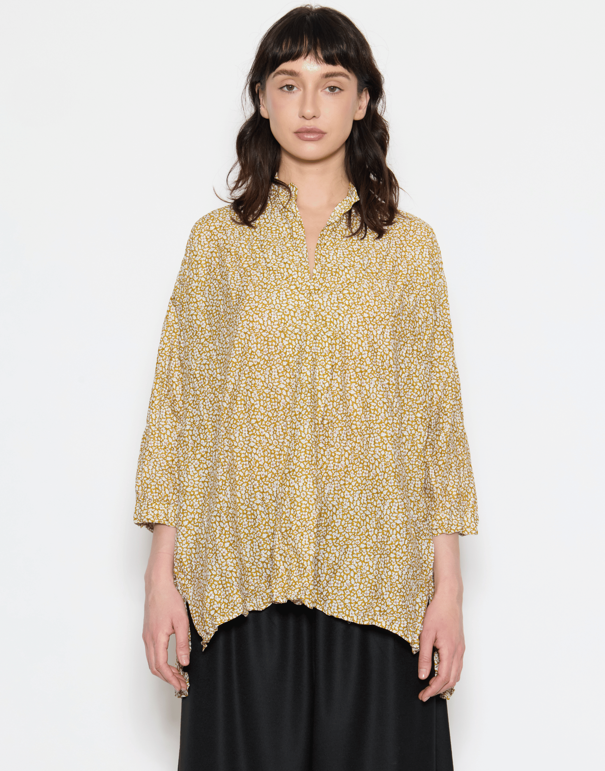 Gold Ditsy Floral Liberty Print Cotton Kora Lavato Top